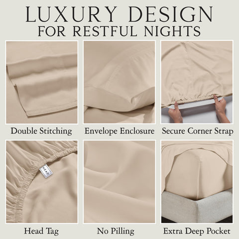 KARISSA MAE bamboo sheet set closeup weave shows smooth texture and anti-pill finish