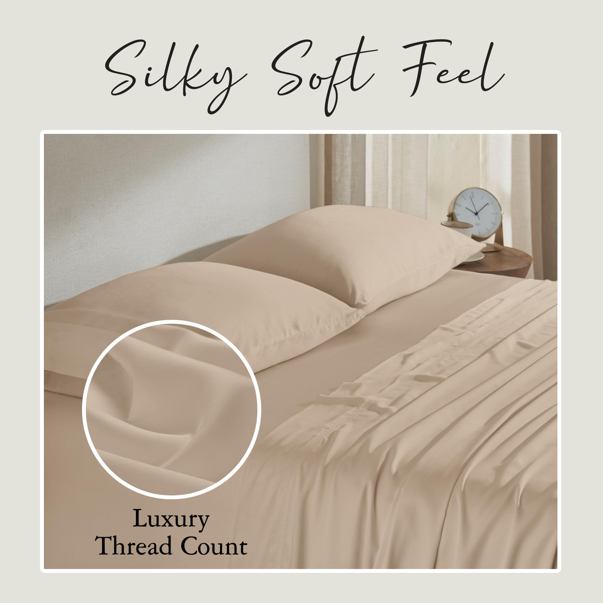 KARISSA MAE bamboo sheet set 18-inch deep pocket ensuring secure fit