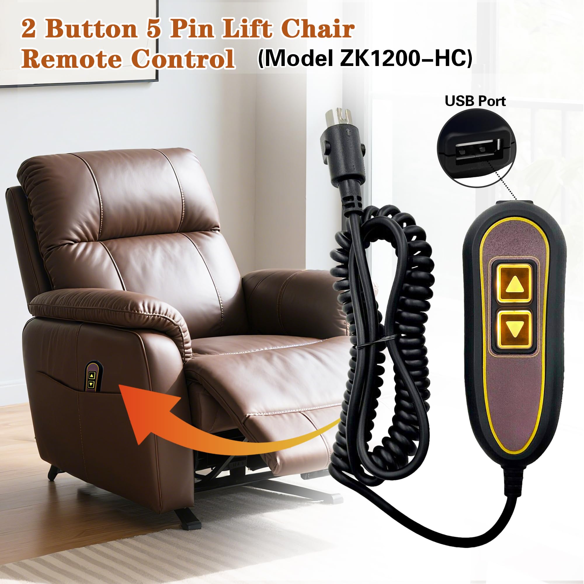 Kariwust ZK1200-HC remote buttons illuminated for precise chair adjustments