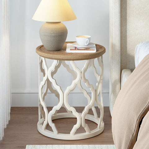 Karlott End Table quick assembly using wood-slot construction