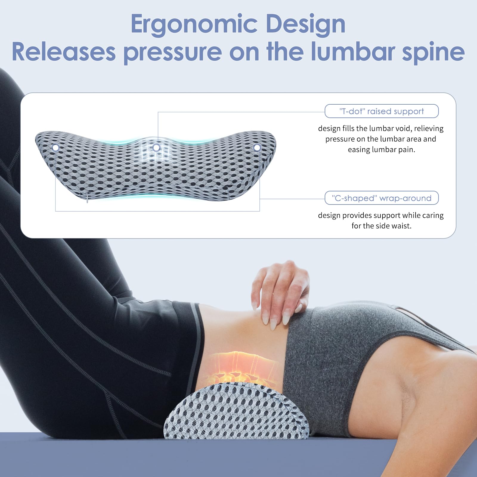 Kasney 4D air-cooled mesh keeps your back cool.