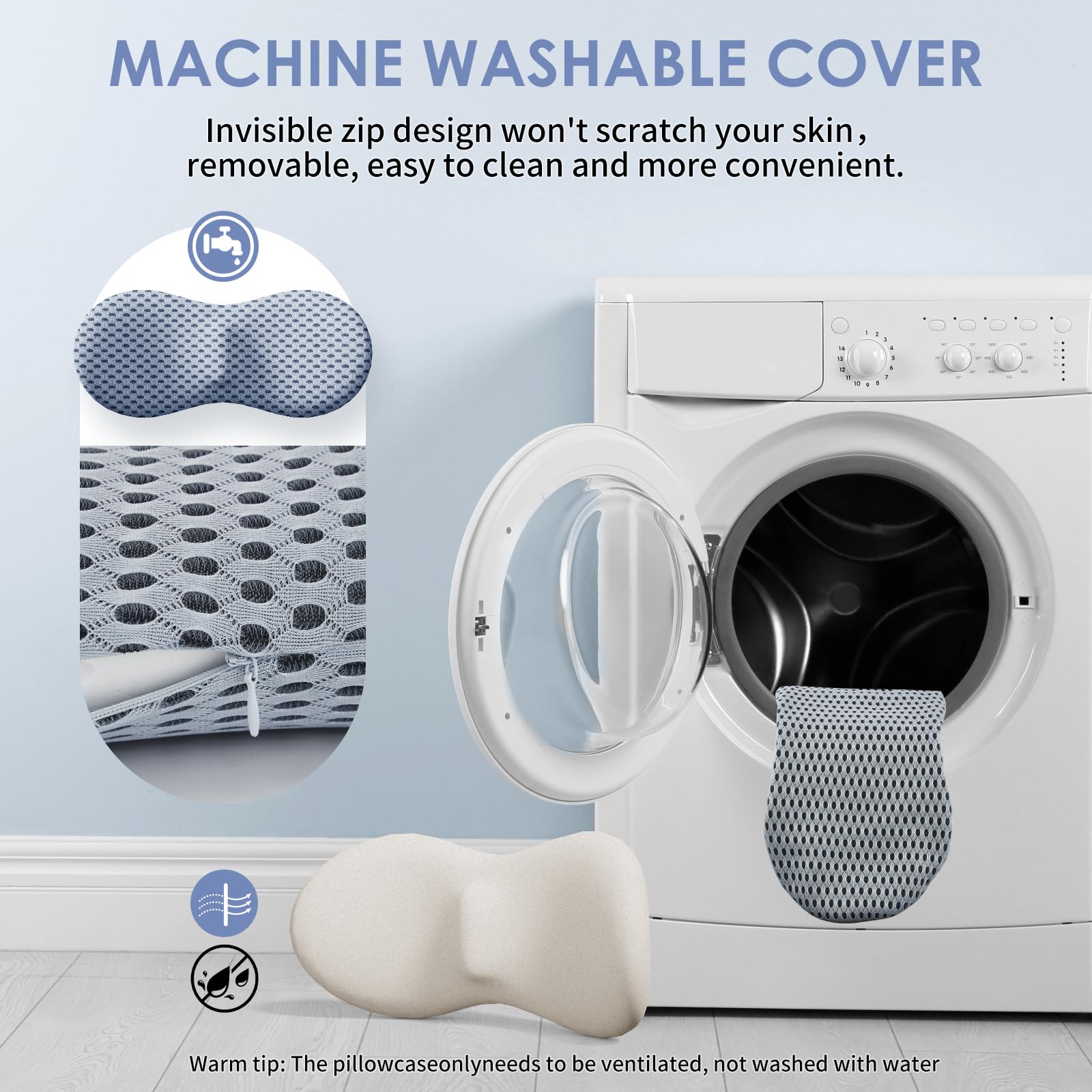 Kasney cover has an invisible zipper for easy washing.