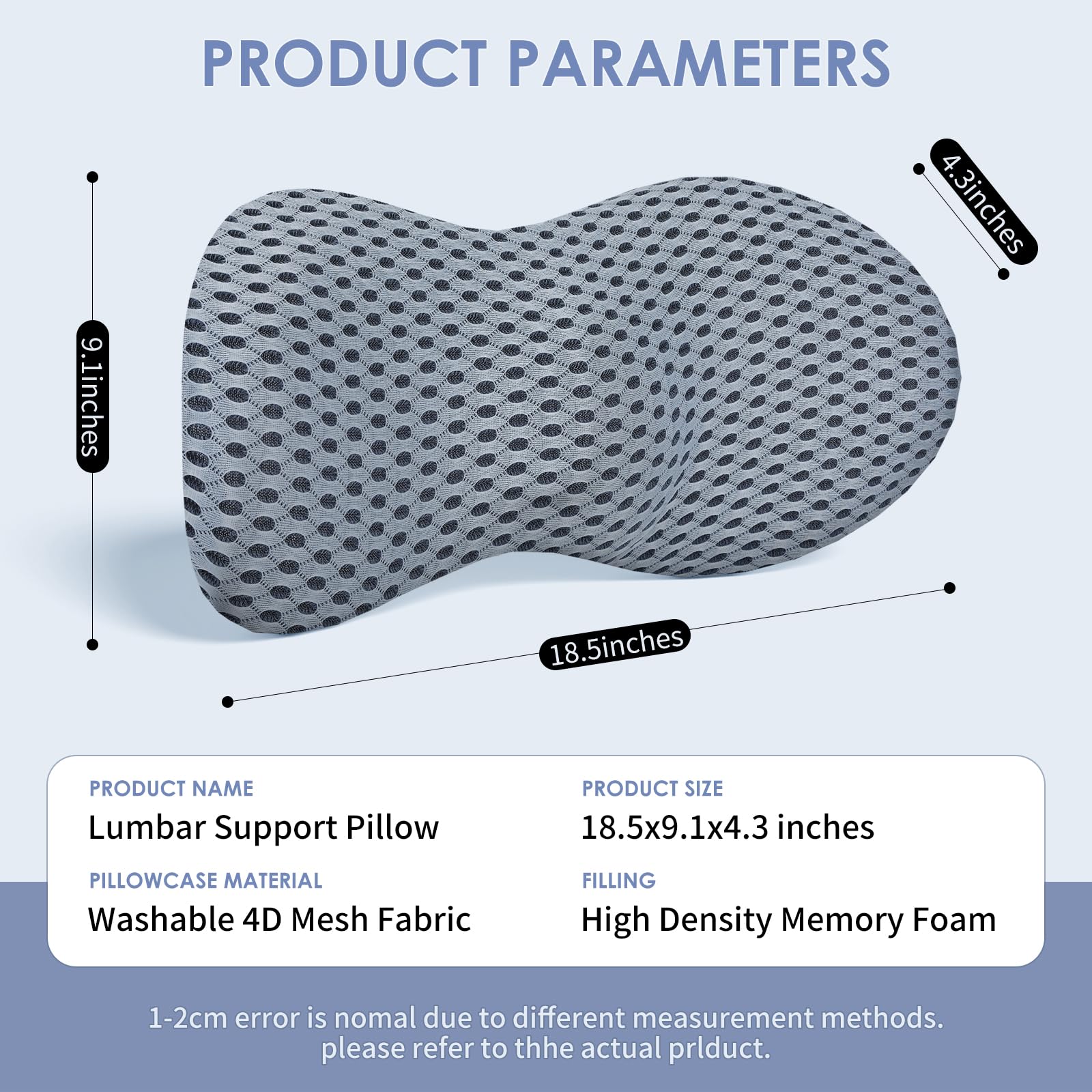 Kasney lumbar pillow fits office chairs for comfort.