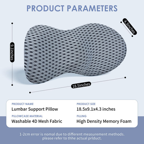 Kasney lumbar pillow fits office chairs for comfort.