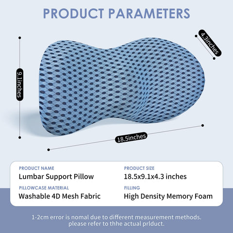 Kasney lumbar support pillow on bed shows versatile back support for relaxing evenings.