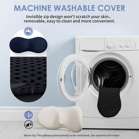Kasney lumbar support pillow with washable cover for easy hygiene care
