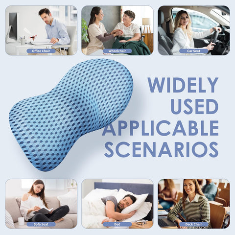 Kasney lumbar support pillow with invisible zipper cover highlights easy washing and hygienic use.