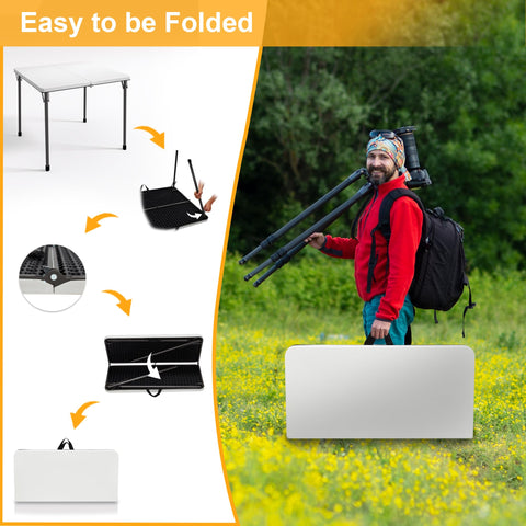 Kasunpul camping and picnic-ready folding table for outdoor meals.