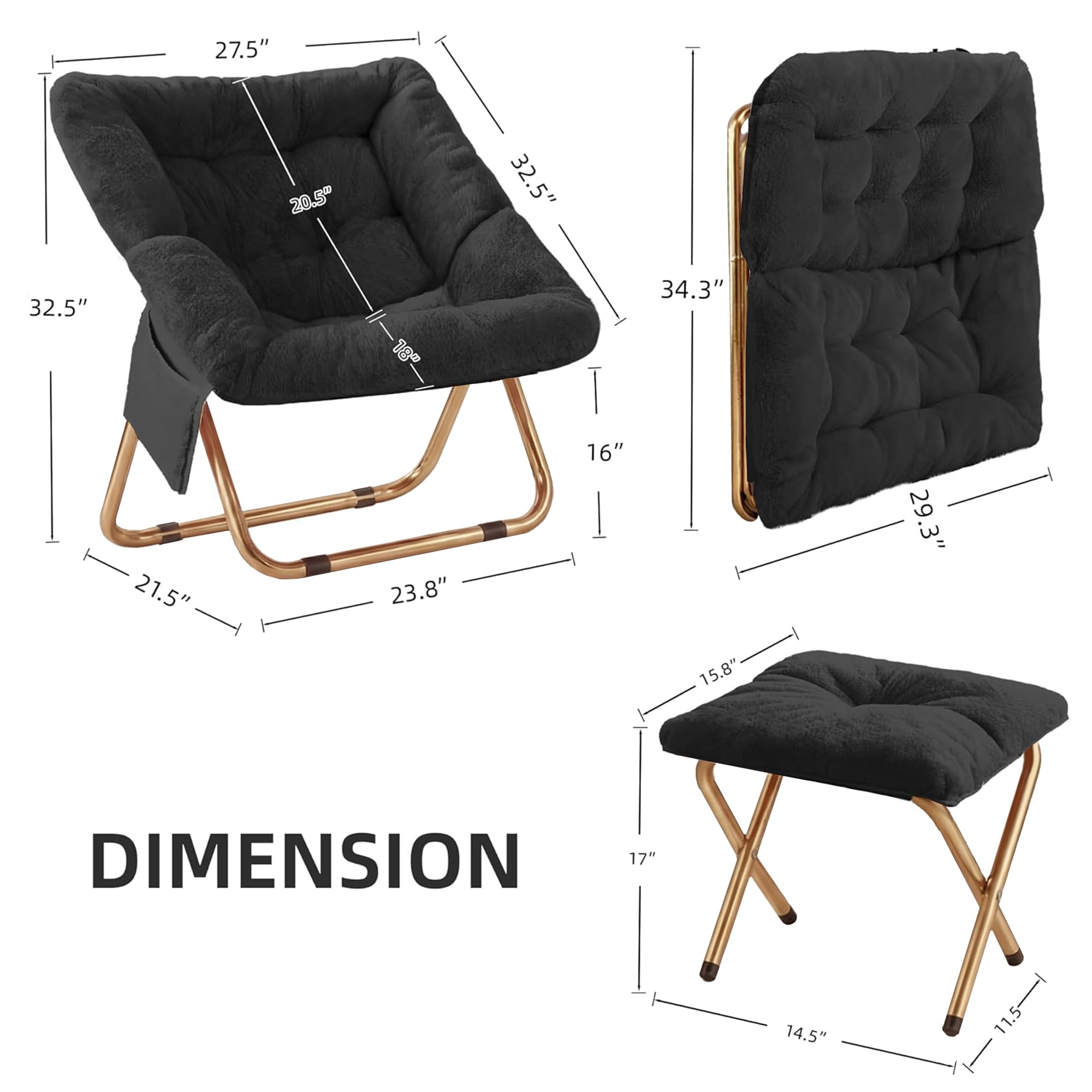 Kasunpul Comfy Saucer Chair showing pocket storage feature
