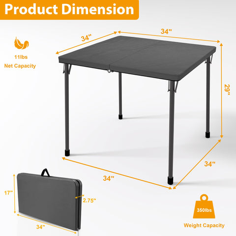 Kasunpul portable square table ready with no assembly required.