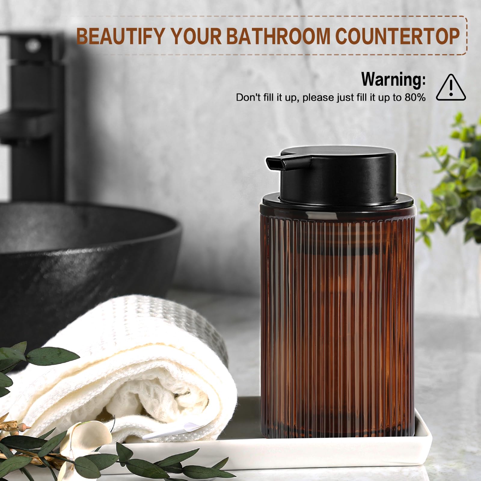 Kasunting 11 oz capacity dispenser minimizes refills while keeping a compact footprint.