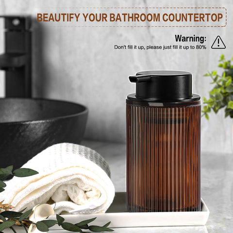 Kasunting 11 oz capacity dispenser minimizes refills while keeping a compact footprint.