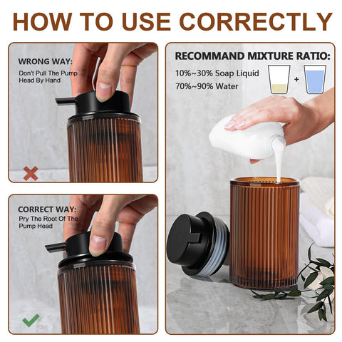 Kasunting durable amber glass foaming dispenser for everyday bathroom use.