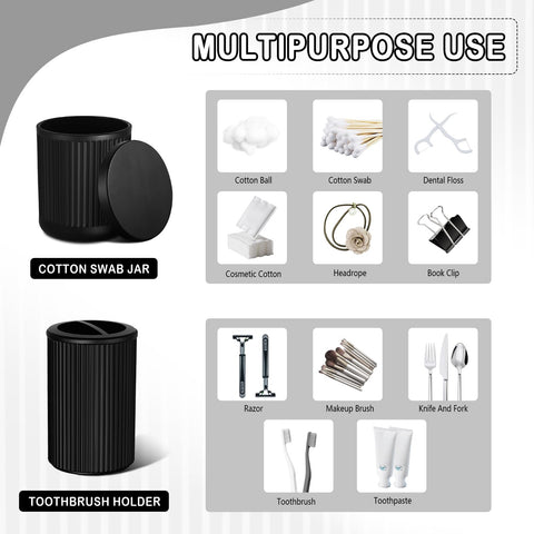 Kasunting second Qtip holder with lid keeps cotton swabs orderly