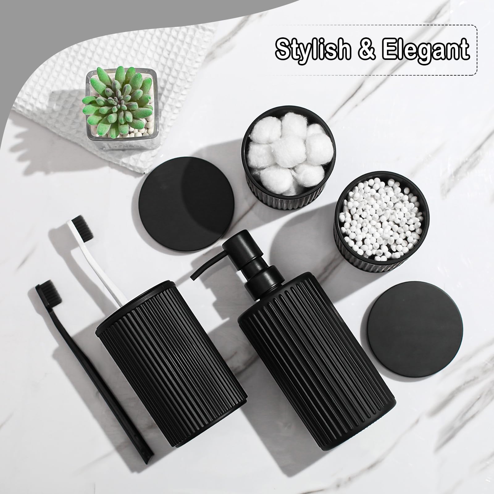 Kasunting four-piece set elevates bathroom decor with cohesive style