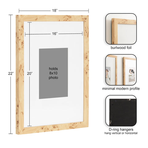 Kate and Laurel Burlock 8x10 frame with mat offers tidy portraits