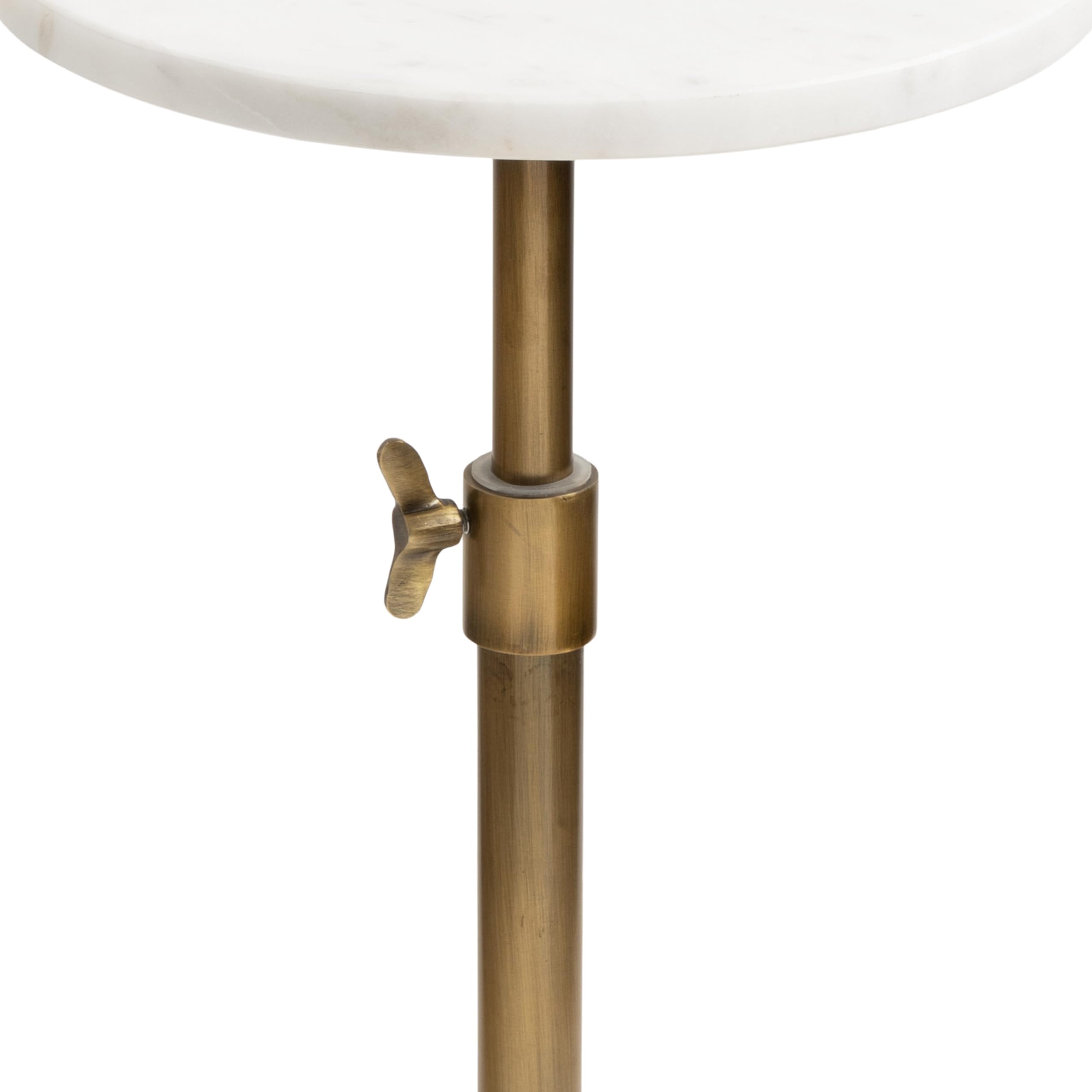 Kate and Laurel Engles marble-top close-up showcases craftsmanship.