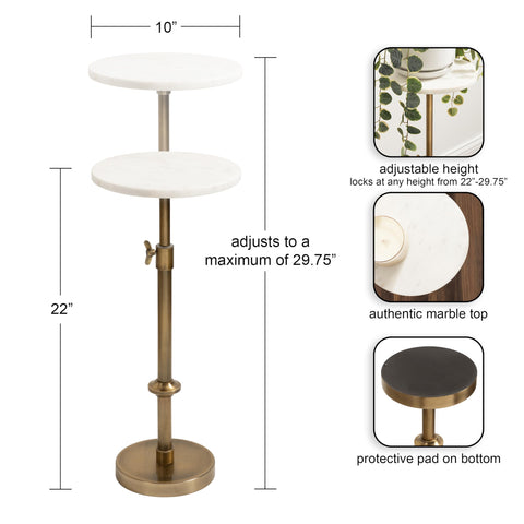 Engles telescope-height adjustment enhances seating flexibility beside an armchair.