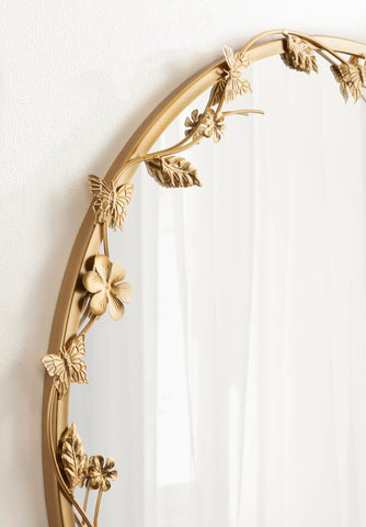 Kate and Laurel Rosella bathroom vanity mirror elevates powder room decor.