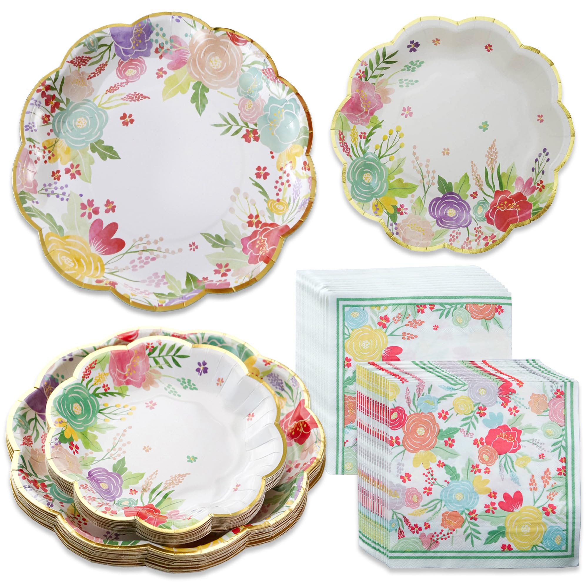 Kate Aspen Garden Blooms 7-inch plate with blue border for elegant table styling.