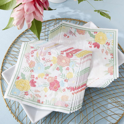 Kate Aspen Garden Blooms napkins with decorative border for coordinated tables.