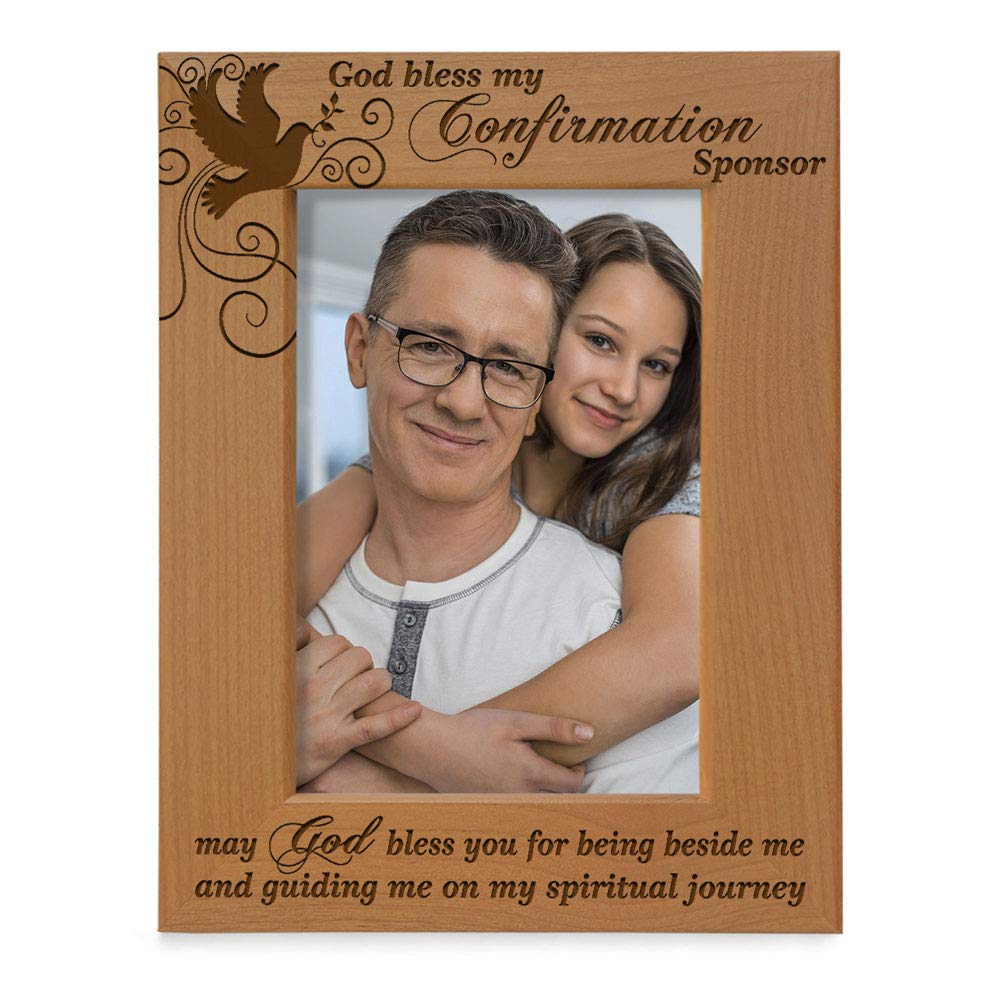Kate Posh God Bless Confirmation Frame with a dove motif for treasured sponsor keepsakes.