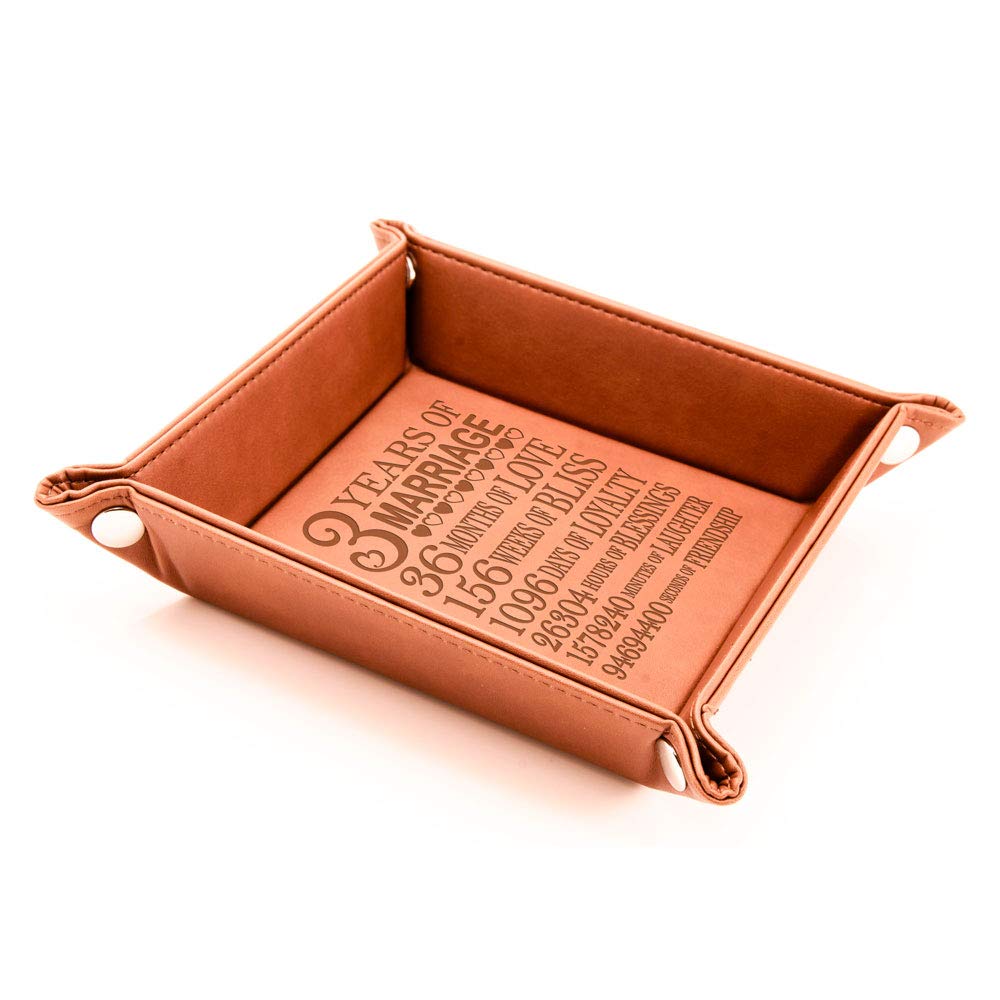 Kate Posh rawhide leatherette tray with pinched corners suits desk or nightstand.