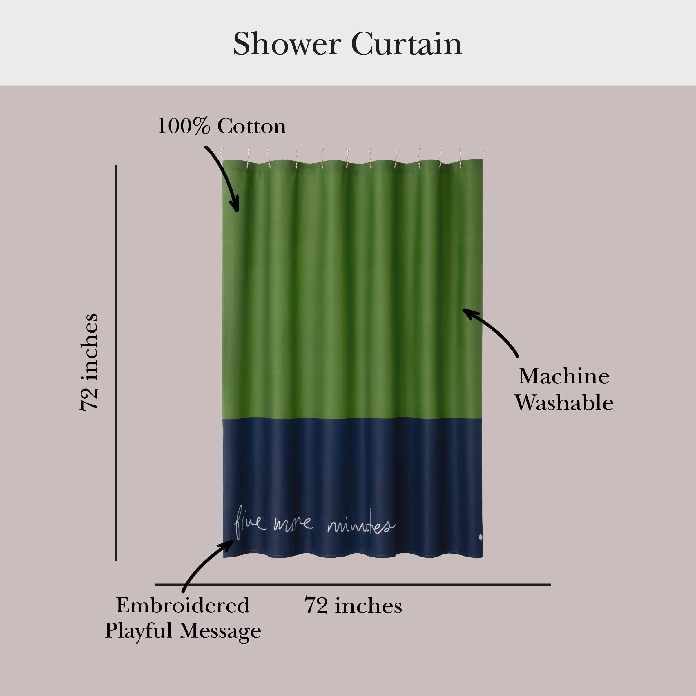kate spade new york 72x72 shower curtain provides full coverage for standard showers.