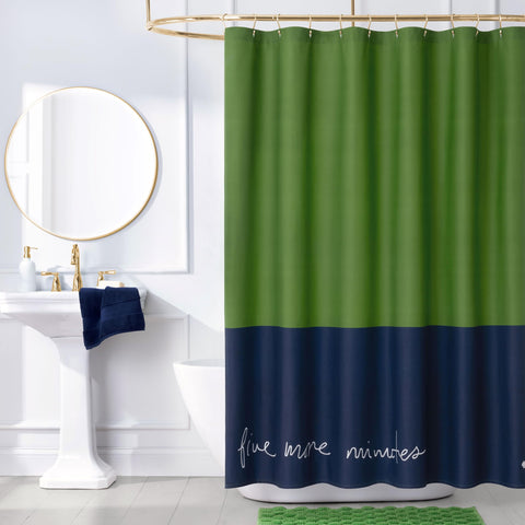kate spade new york five more minutes color block embroidery curtain adds whimsy and privacy.