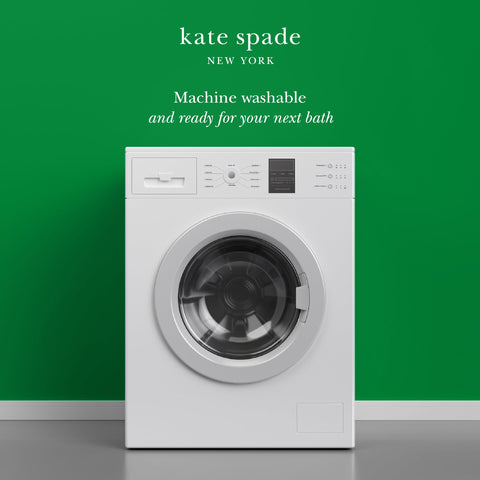 kate spade new york machine washable curtain for easy bathroom care.