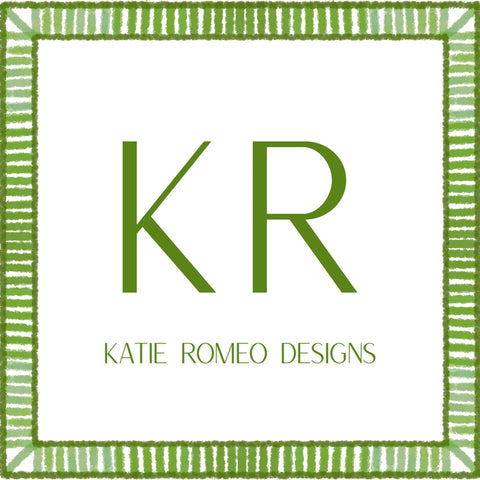 Katie Romeo Designs vanity organizer tray keeping cosmetics neatly arranged.