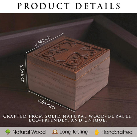 KATINAT solid wood box with handcrafted finish perfect for altar decor and prayer cards.