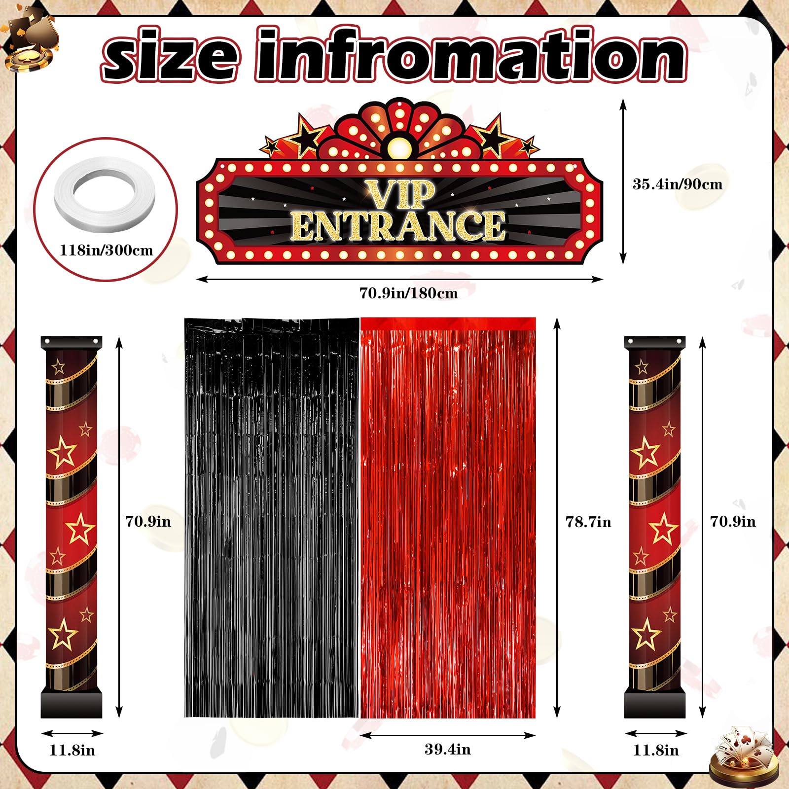 KaTiSeMo red tinsel curtain adds luxe red carpet vibes