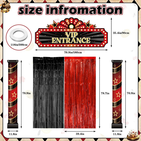 KaTiSeMo red tinsel curtain adds luxe red carpet vibes