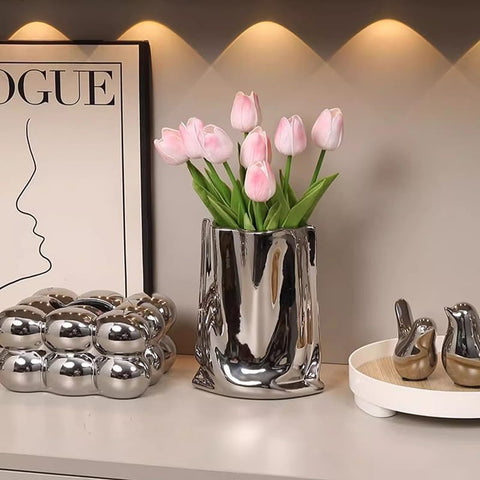 Katoonx large vase stands as a standout decorative accent.