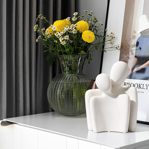 Katoonx living room decor ceramic pair enhances elegance and romance on shelves.