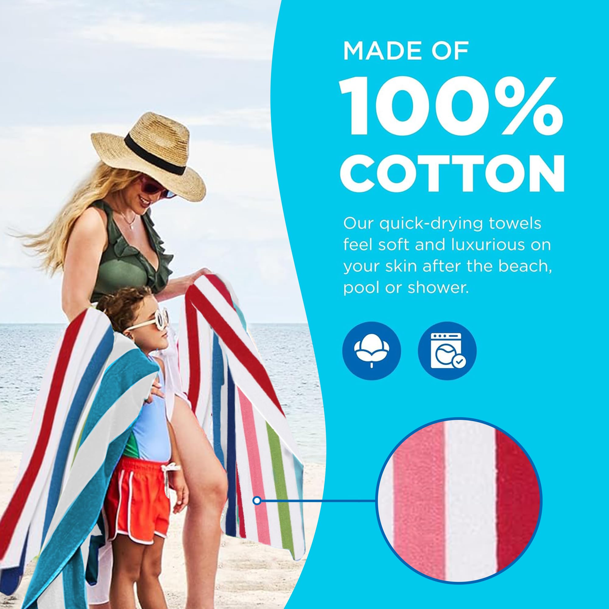Kaufman absorbent quick-drying towel dries after swim