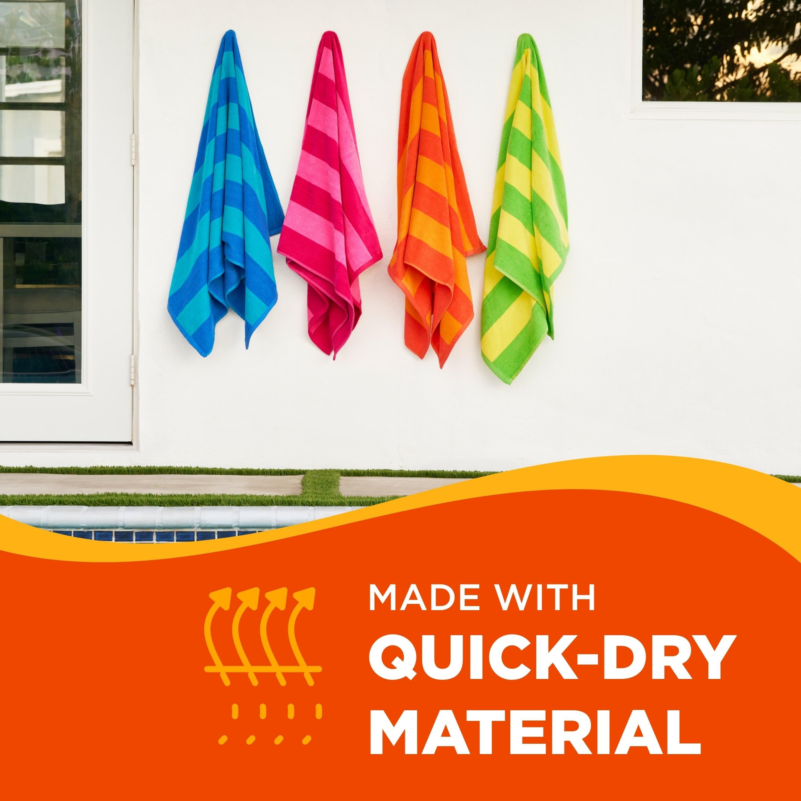 BEN KAUFMAN Vibrant color towel showcasing fade-resistant hues for resort styling