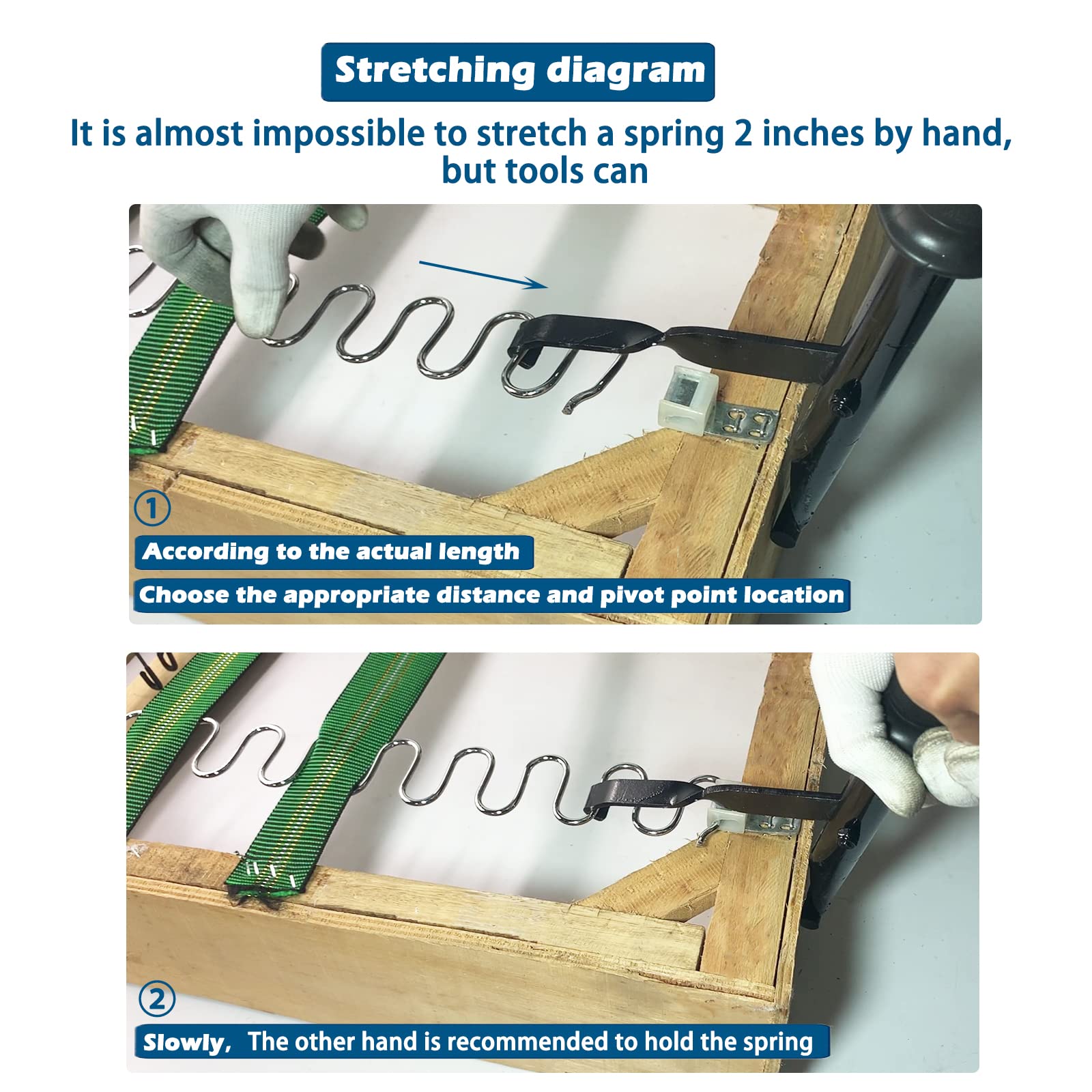 Kaupuar lever stretcher solid metal construction for long-lasting upholstery work.