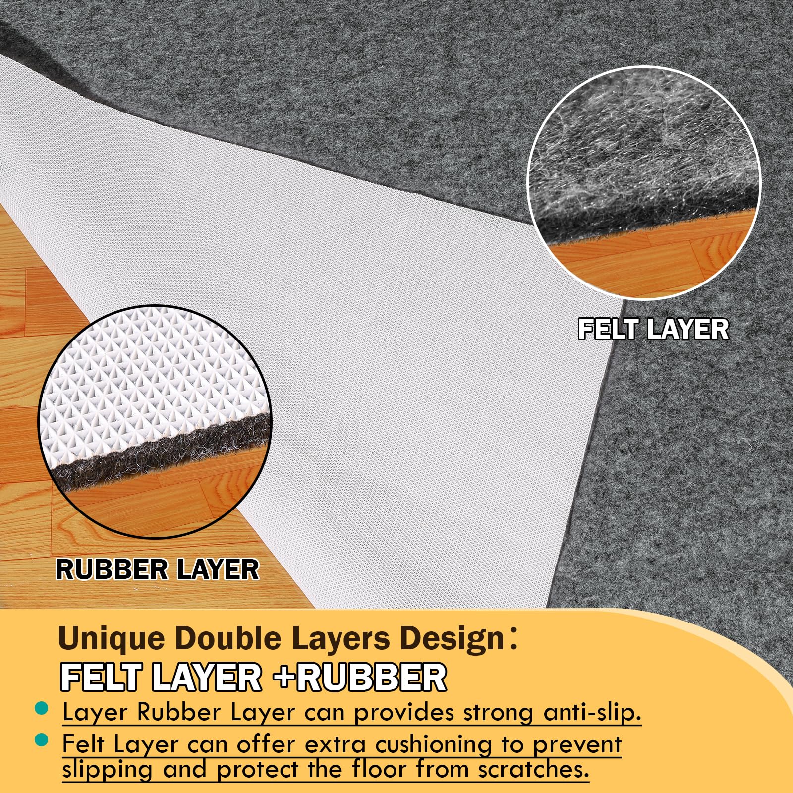 Kautudrum cut-to-fit rug pad edge trim for seamless appearance