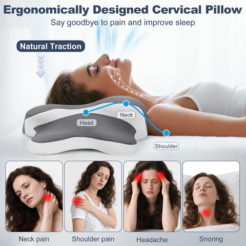 KAUWTYP Ergo Pillow contour cradles the head to reduce pressure points