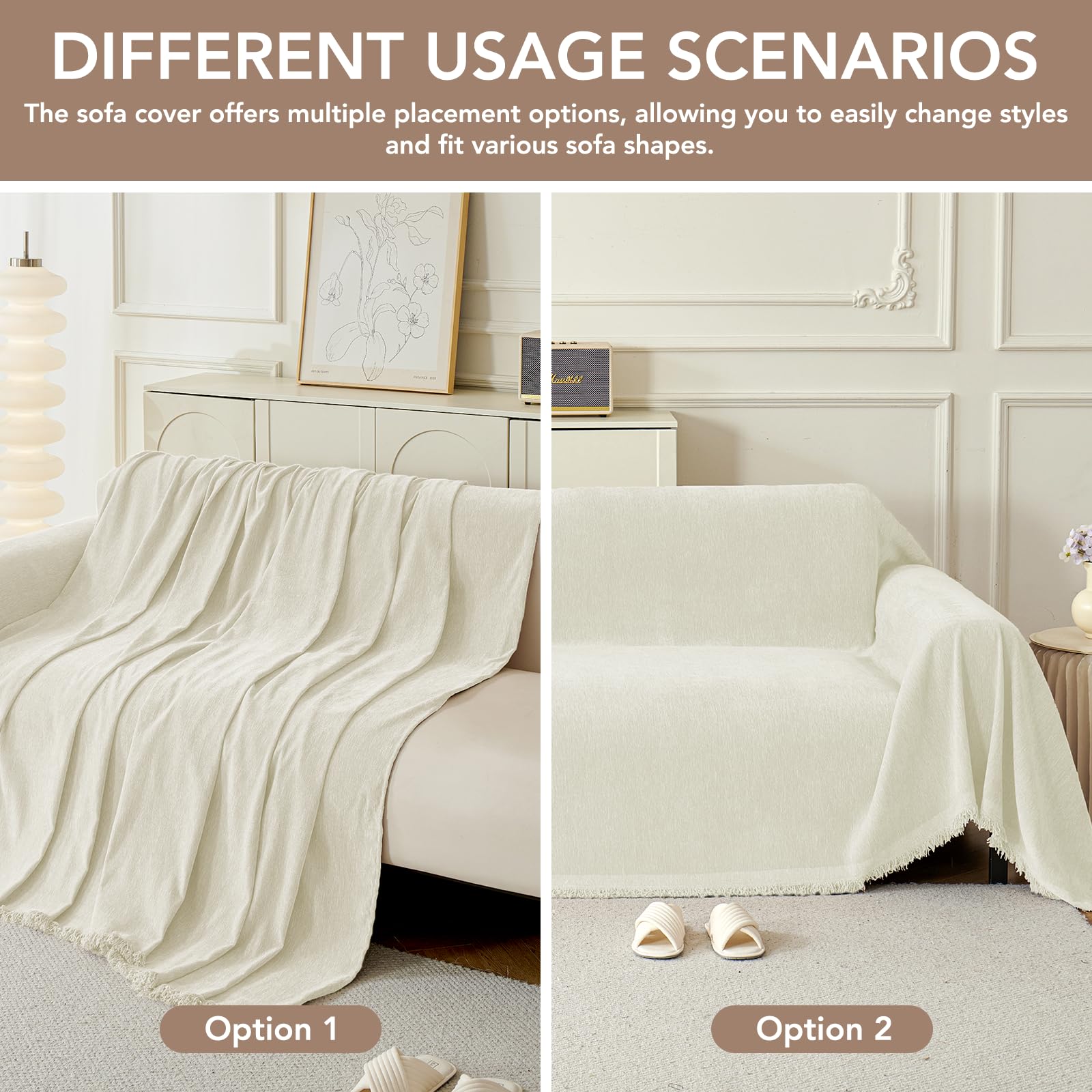 KaviKon couch cover on a loveseat shows versatile use.