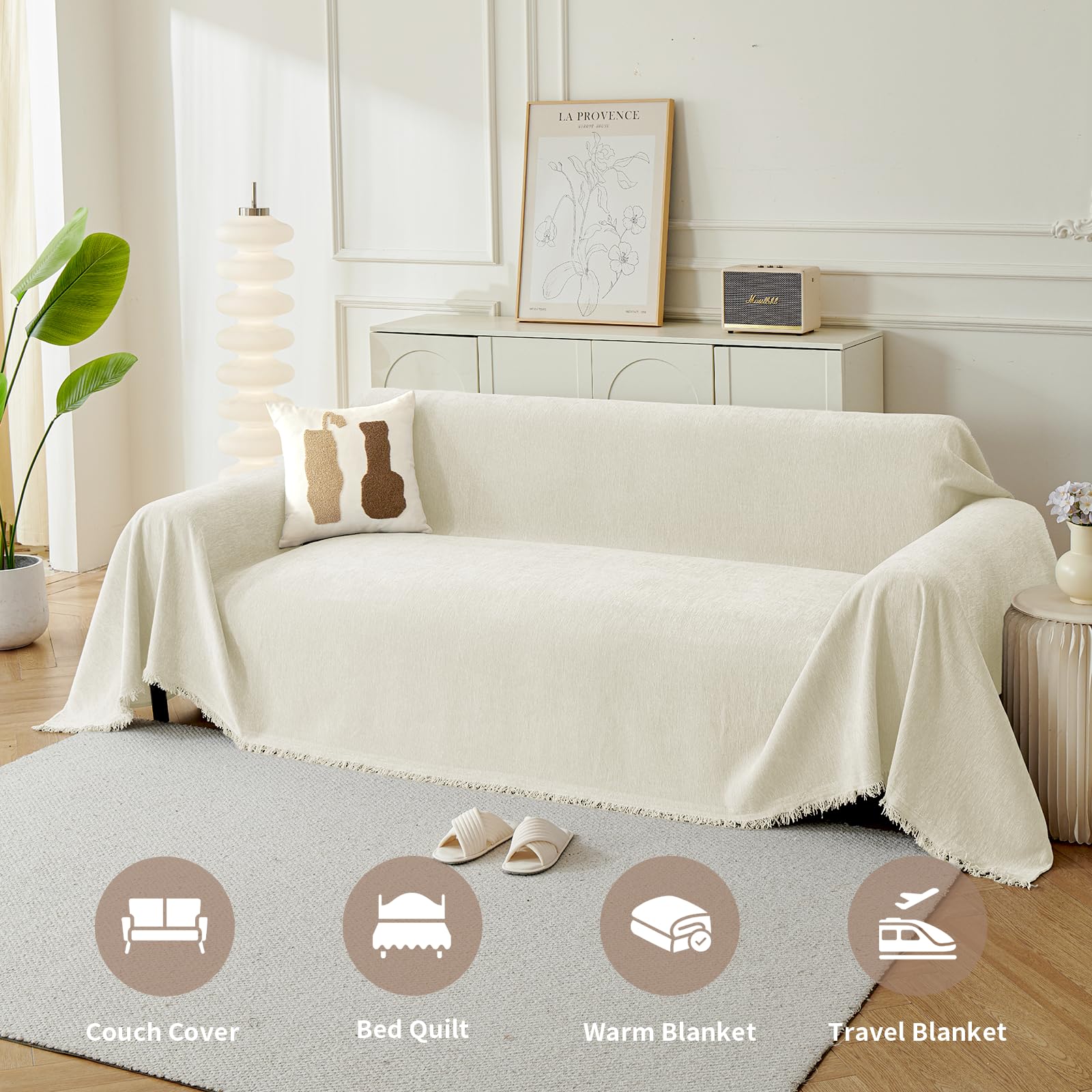 KaviKon machine-washable couch cover offers easy cleaning.