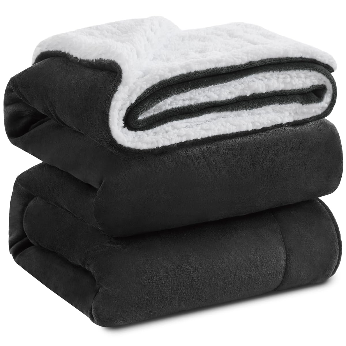 KAWAHOME sherpa fleece queen blanket on bed for extra warmth.