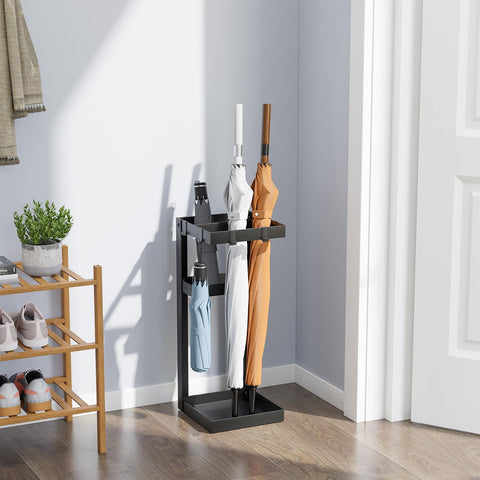 Kawaiita umbrella stand with small shelf stores compact umbrellas neatly by the door.
