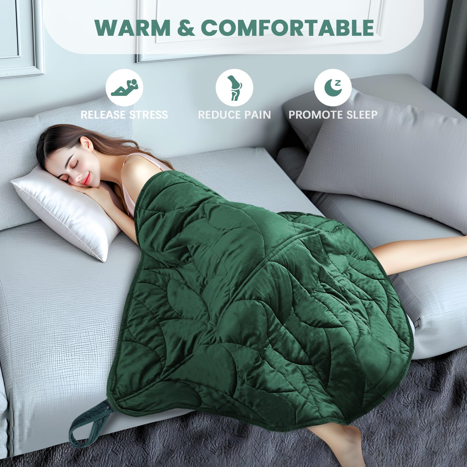 KAWBIYJ 7 pound structured design with beads provides a balanced, soothing feel.