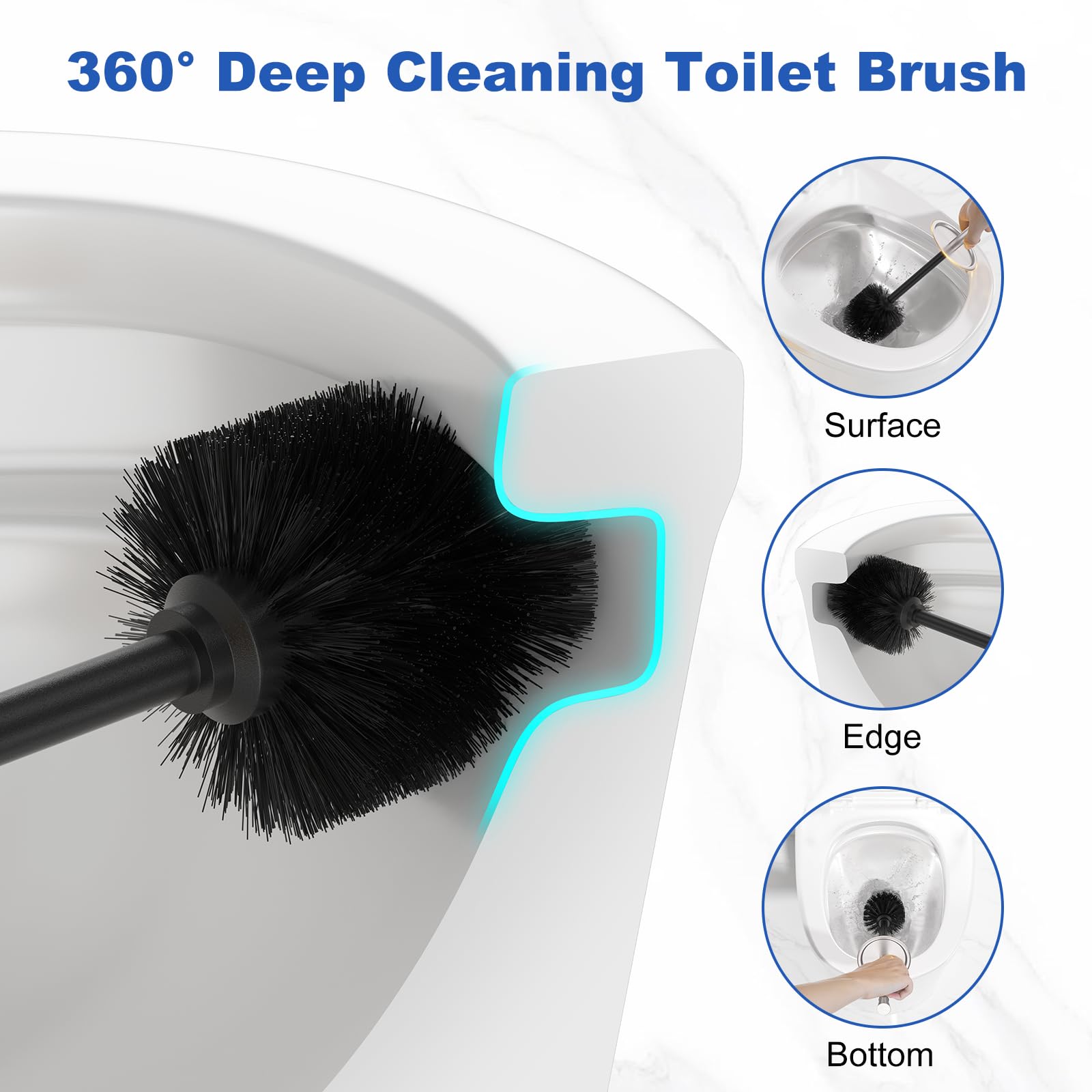Kaxnuaxu dense bristles deliver thorough cleaning around rims.