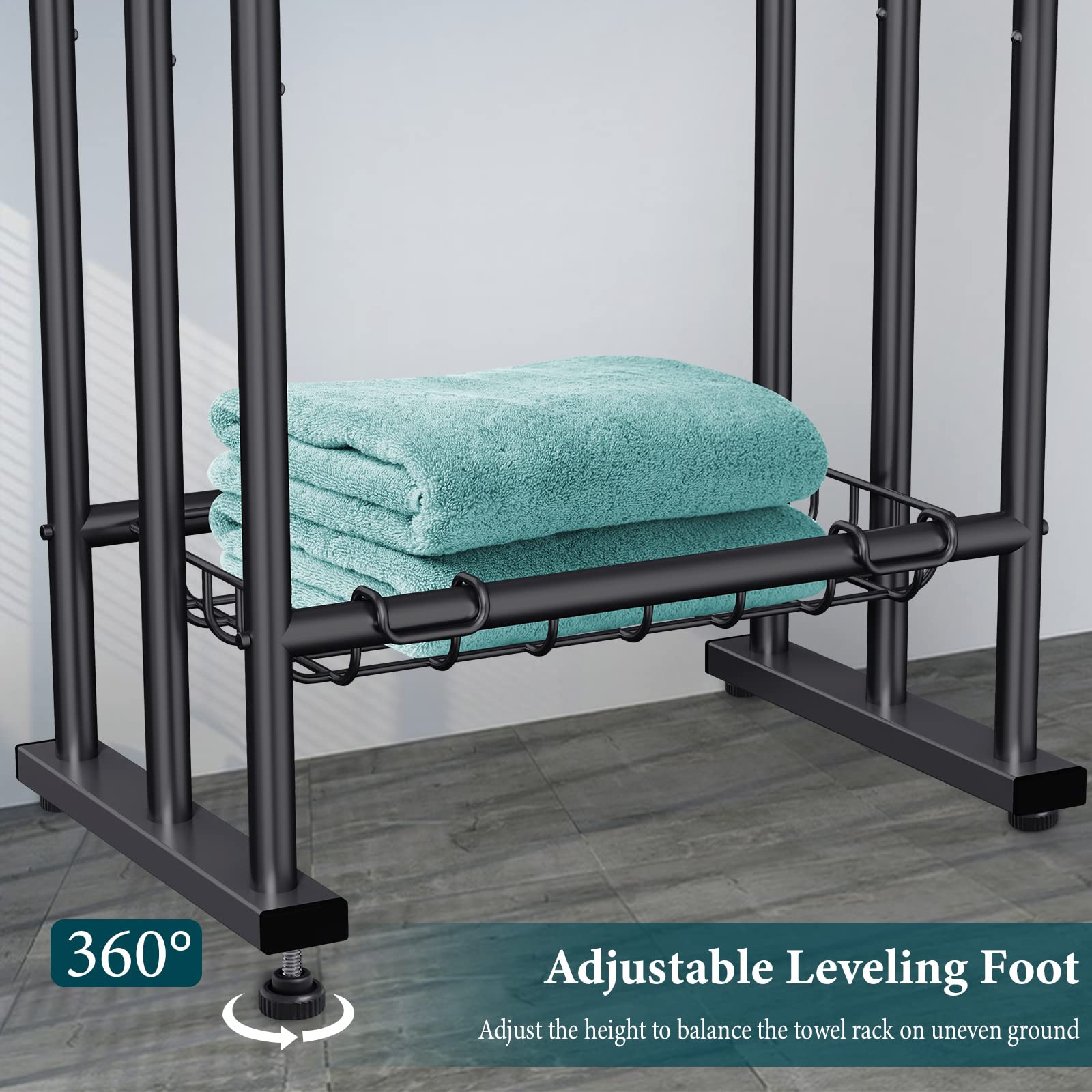 Kayfia towel rack anti-slip feet base stabilizing on floors