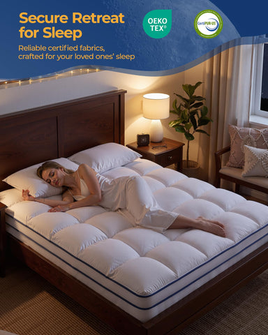 Kayfia deep-pocket design fits 8-23 inch mattresses securely