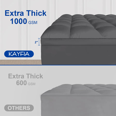 Kayfia topper highlighting 1000gsm fill for evenly distributed softness